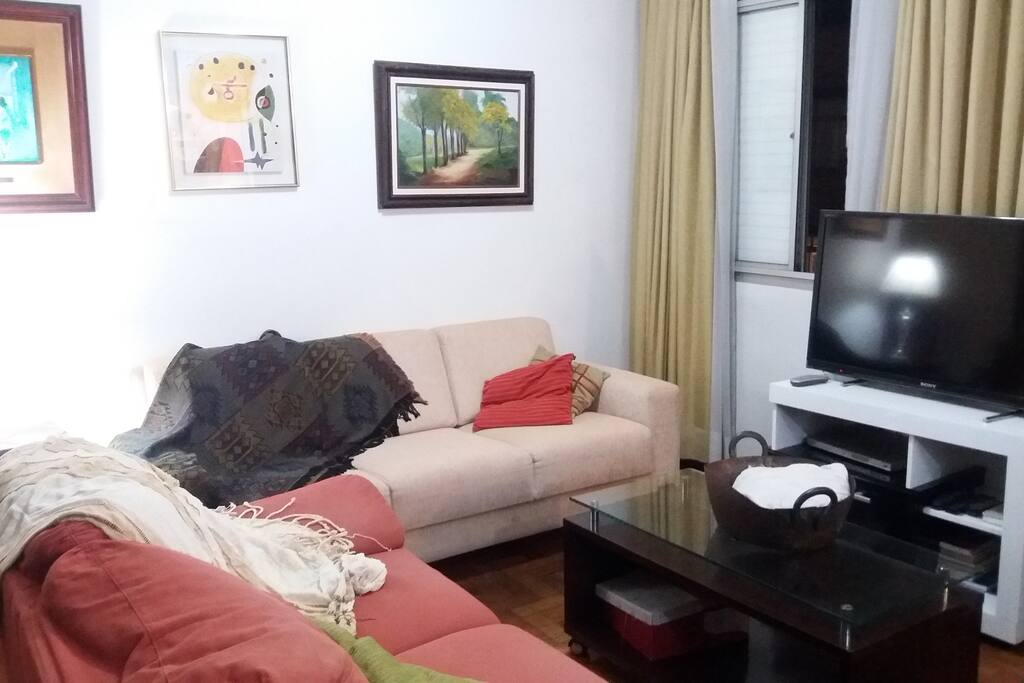 Sala confortável com dois sofás