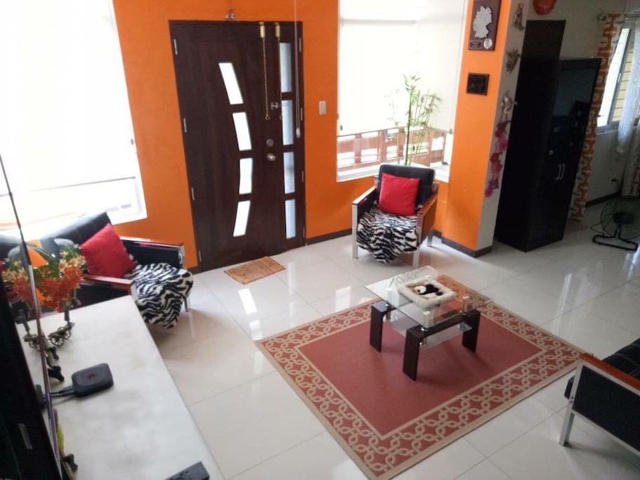 Living room with television, DVD player, Apple TV, playstation 3 with games.
