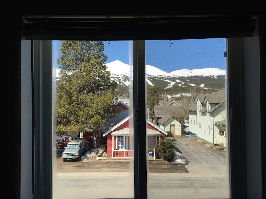 Great view of the slopes from living room window!