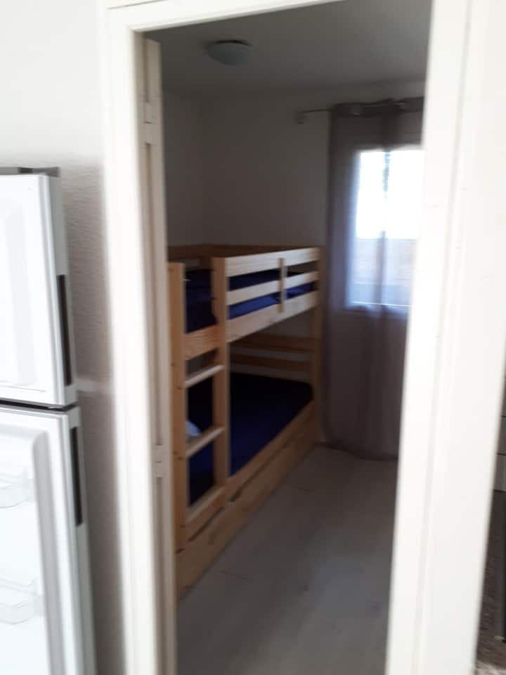 children's bedroom with bunk bed.
