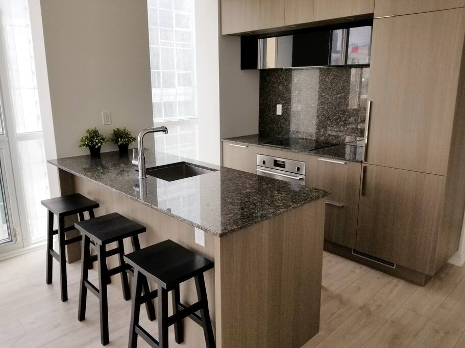 Brand New Kitchen with all the things you need to cook a meal.