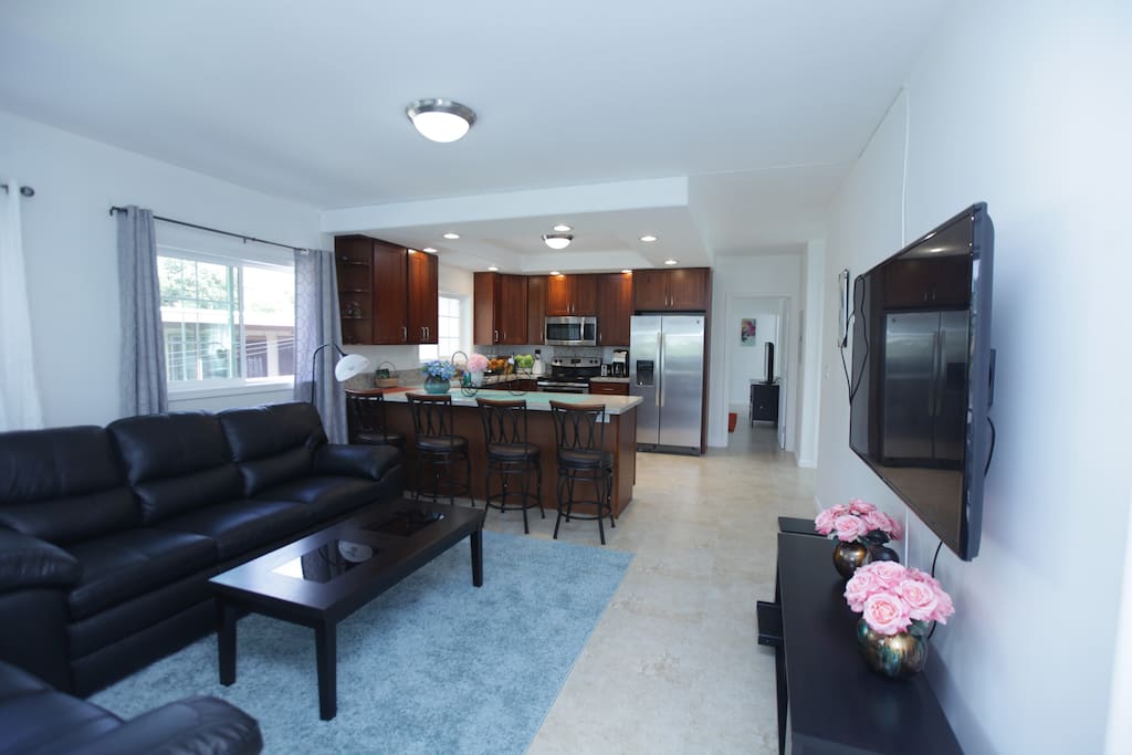 Living room with kitchen