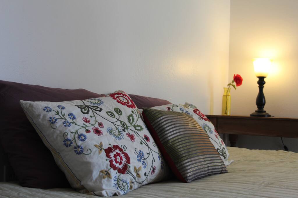 King bed in the master bedroom.