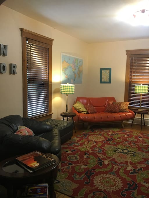 Cozy living room with lots of seating