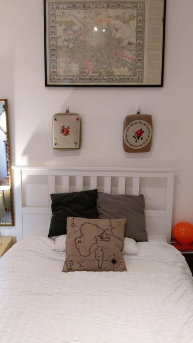 Double bed with memory foam mattress