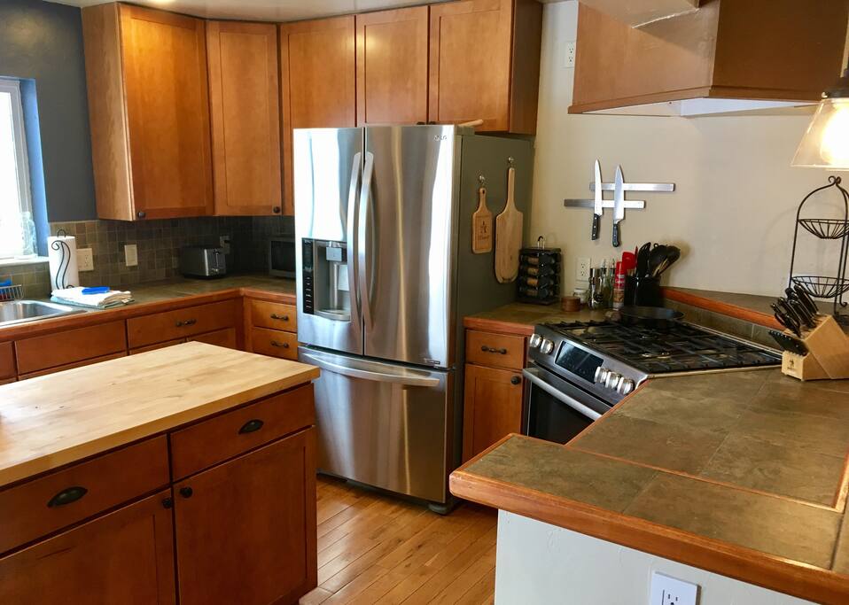 Kitchen with gas stove