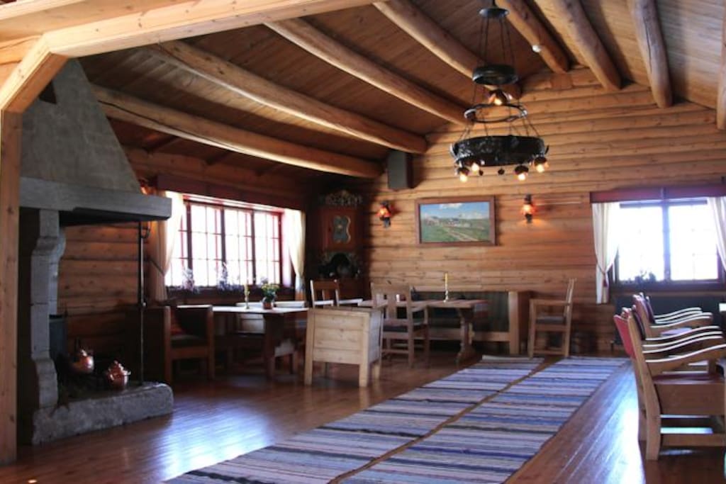 One of several cozy common rooms