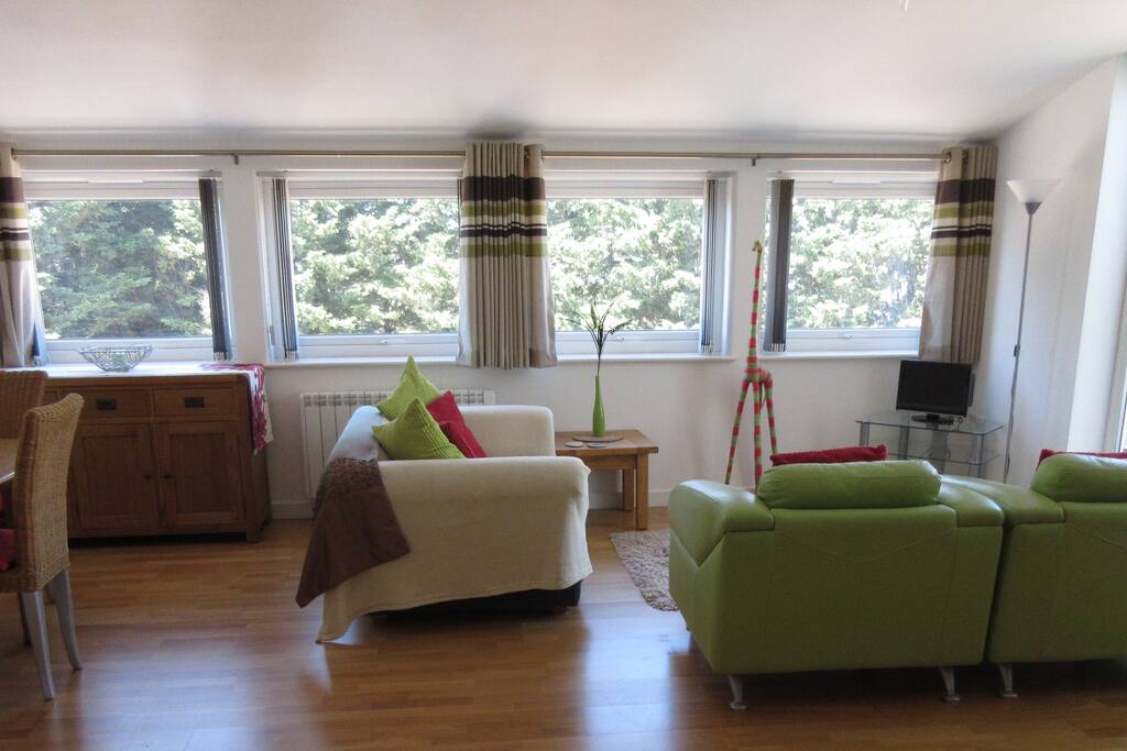 The living/diner/kitchen is a bright spacious room over looking the back of the building.