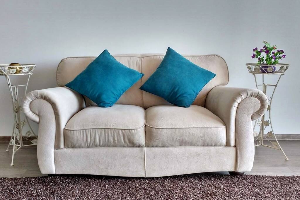 The town view is visible from this sofa