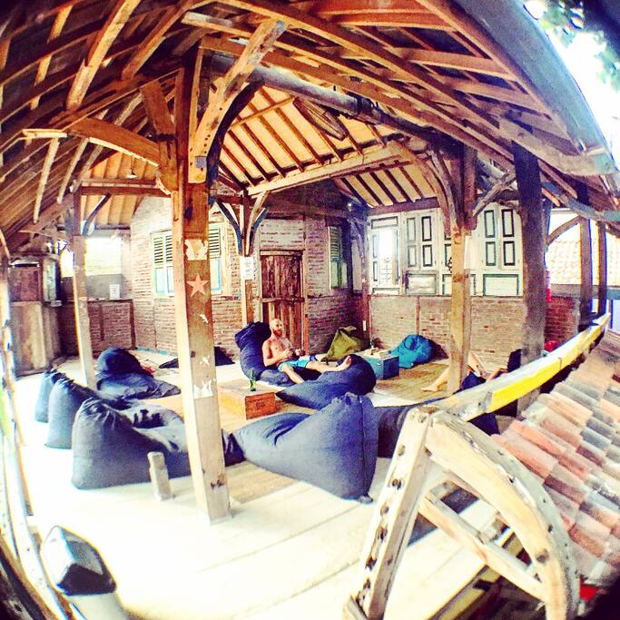 Upstairs chillout area