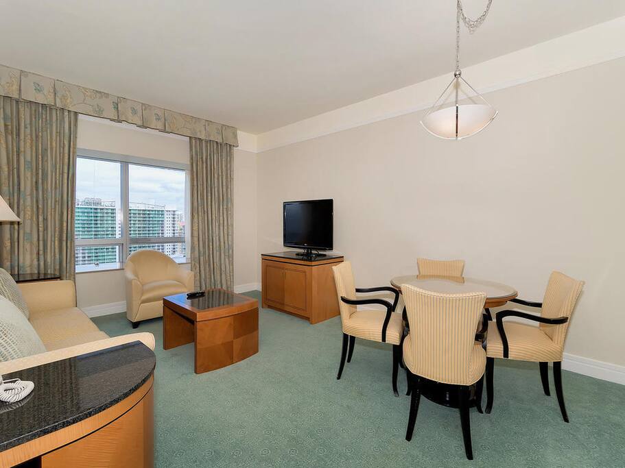 Spacious living area within the unit.