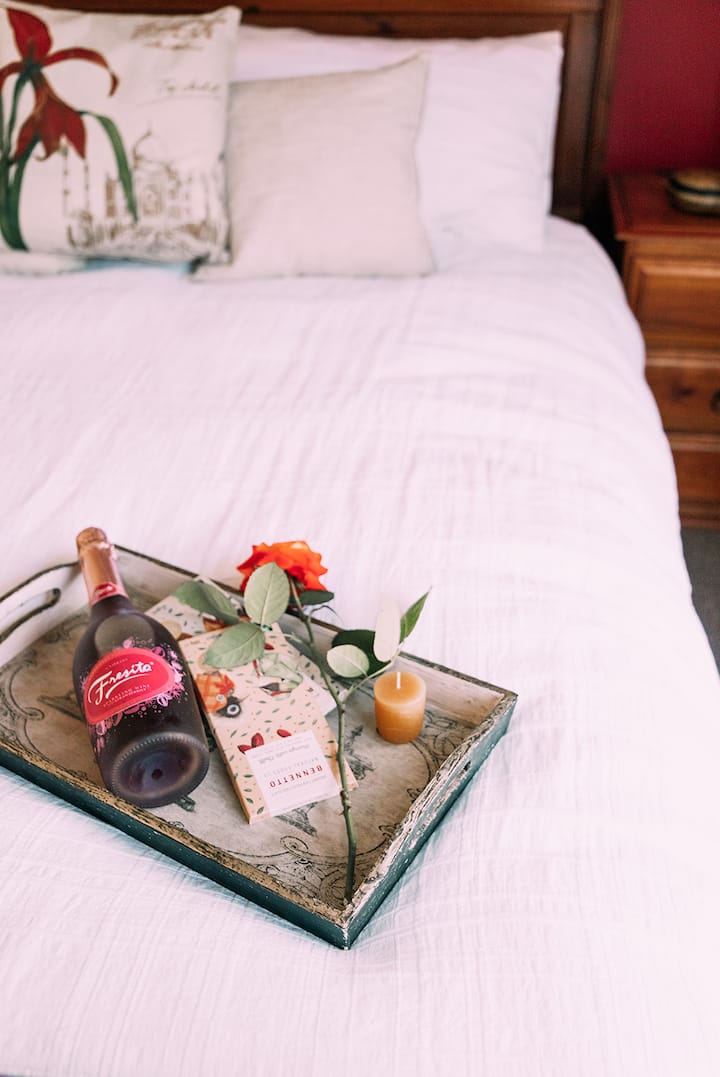 A complimentary bottle of wine on arrival