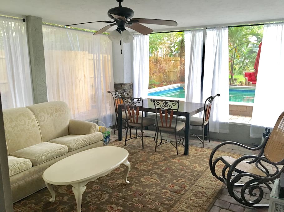 This is the patio right outside your apartment door.