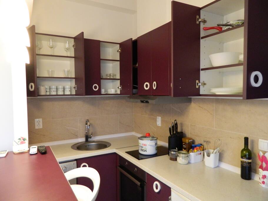 The kitchen is fully equipped