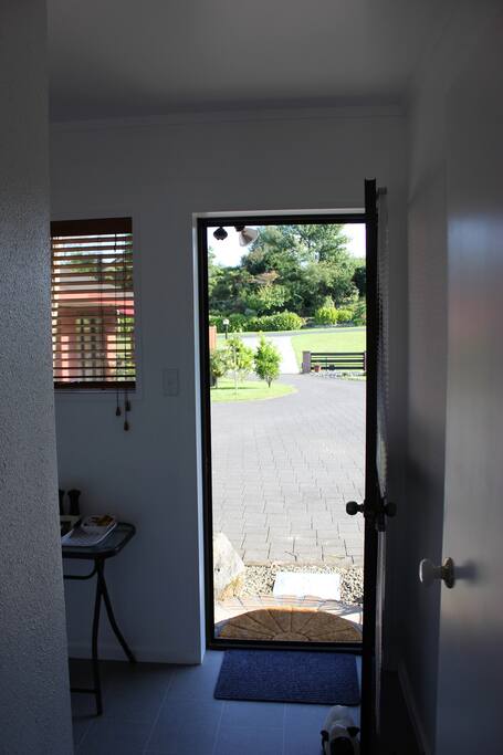 Private entry into the kitchenette