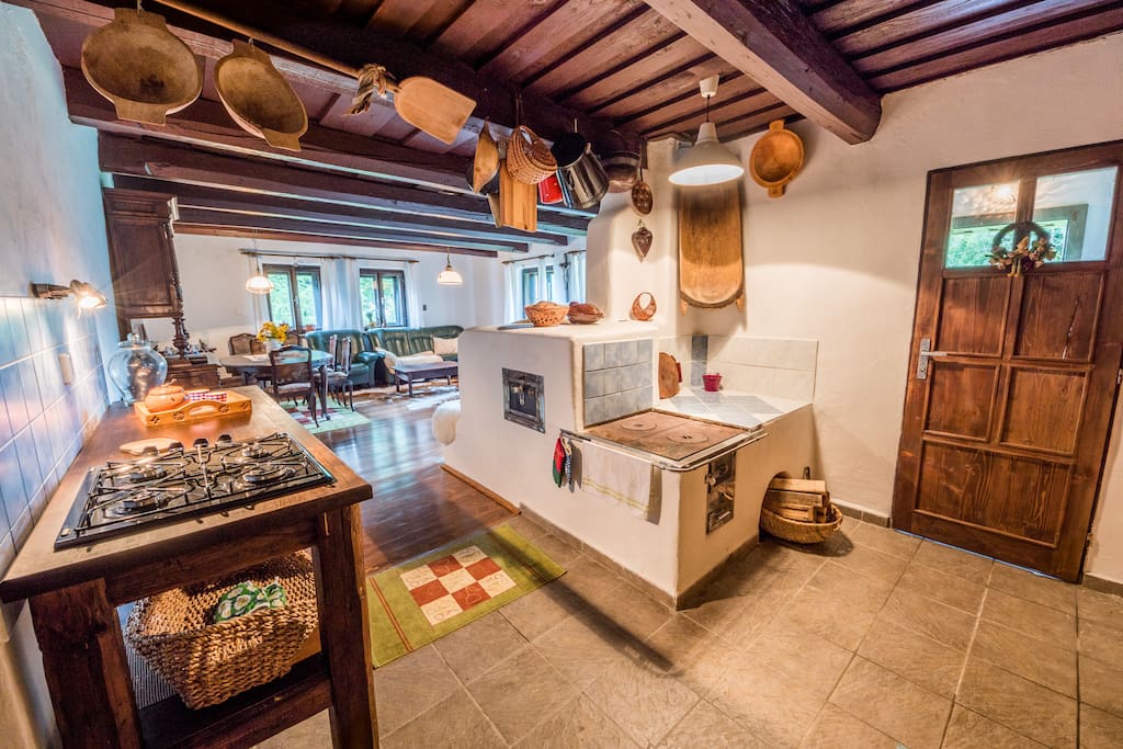 Fire stove and gas cooker are available in the kitchen.