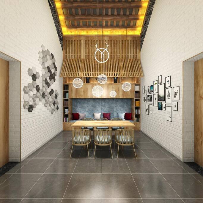 公共区域-后堂客厅&餐区全景图