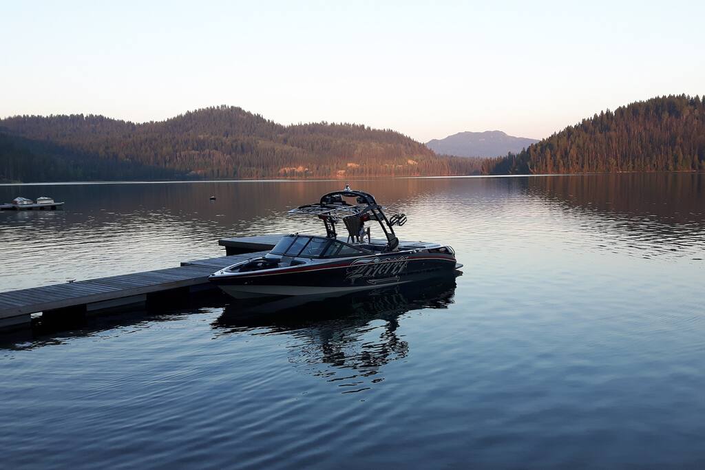 Calm summer evening on the water.