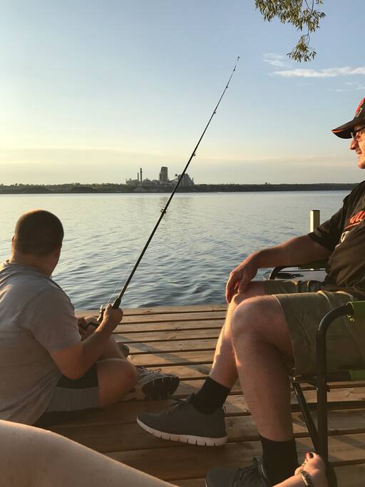 Fishing off the dock