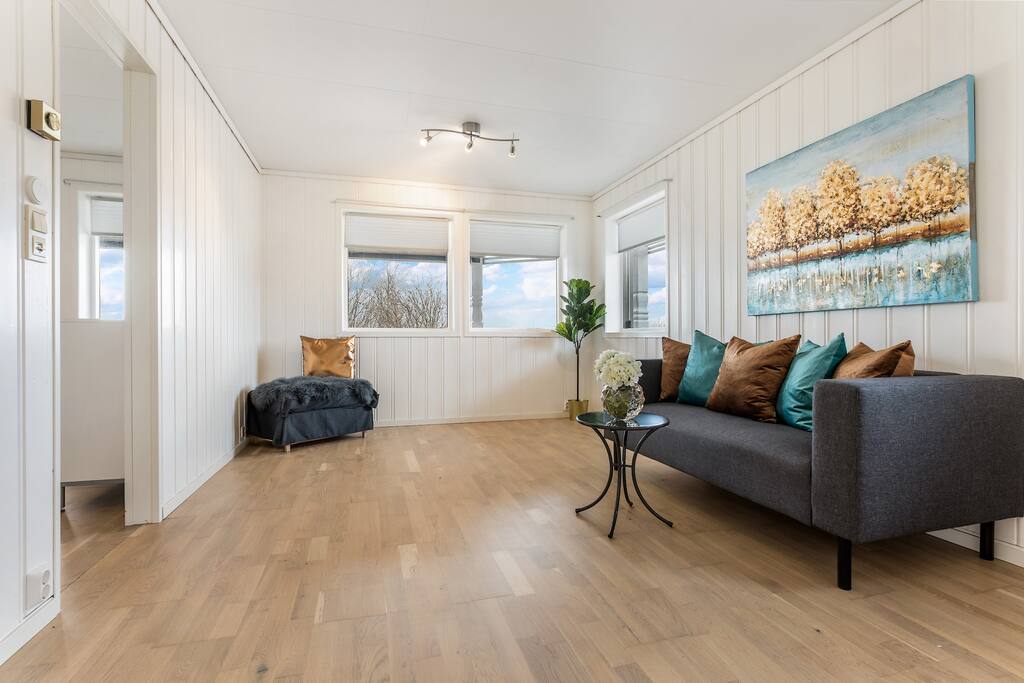 Living room, with TV/Viasat channels.