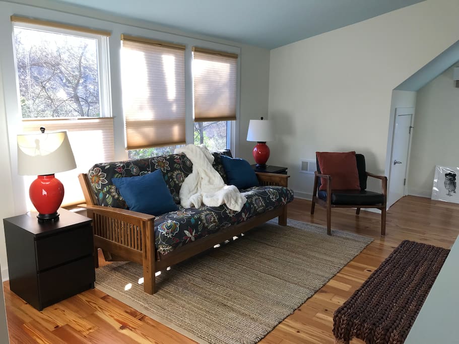 Loft area & south-facing windows.