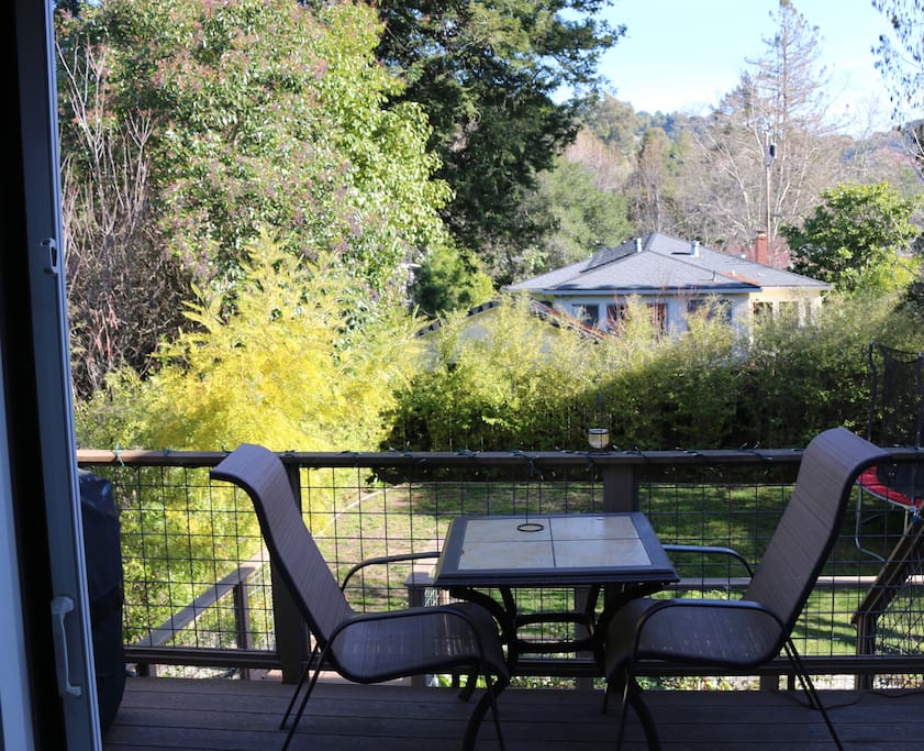 Upper rear deck, outdoor dining and BBQ
