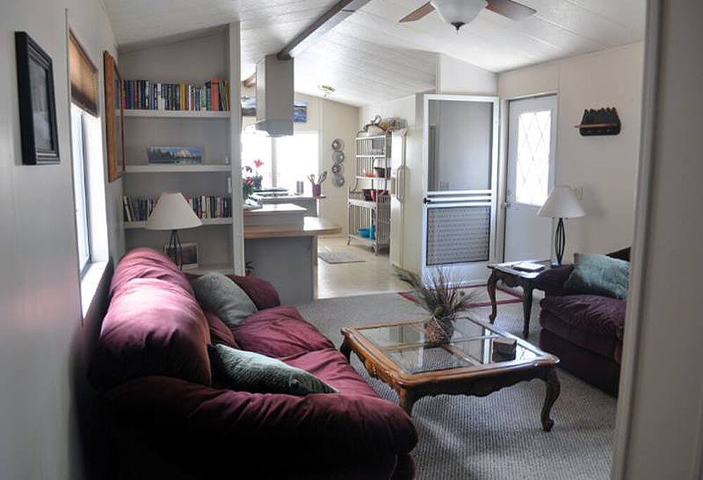 View from the living room toward the front door