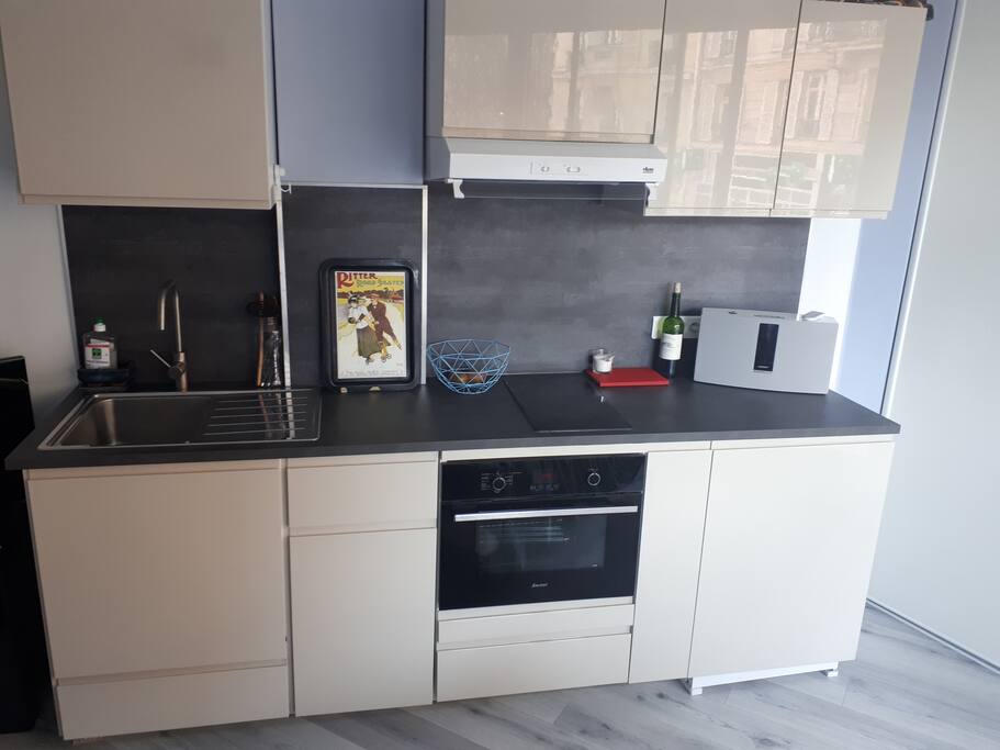 four combiné, frigidaire, 2 feux induction.