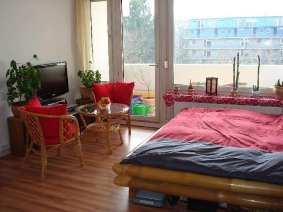 Bett und Sitzecke