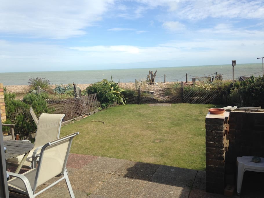 Enclosed child friendly garden leading onto beach