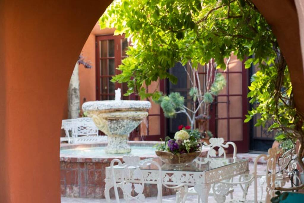 Courtyard leading up to Roof Viewing deck.