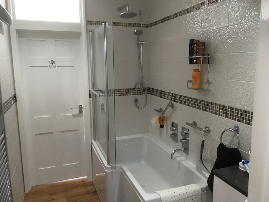 The bath/shower room close-up