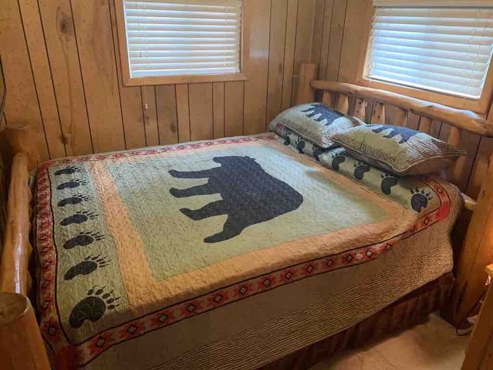 Cuddle up in this queen bed
