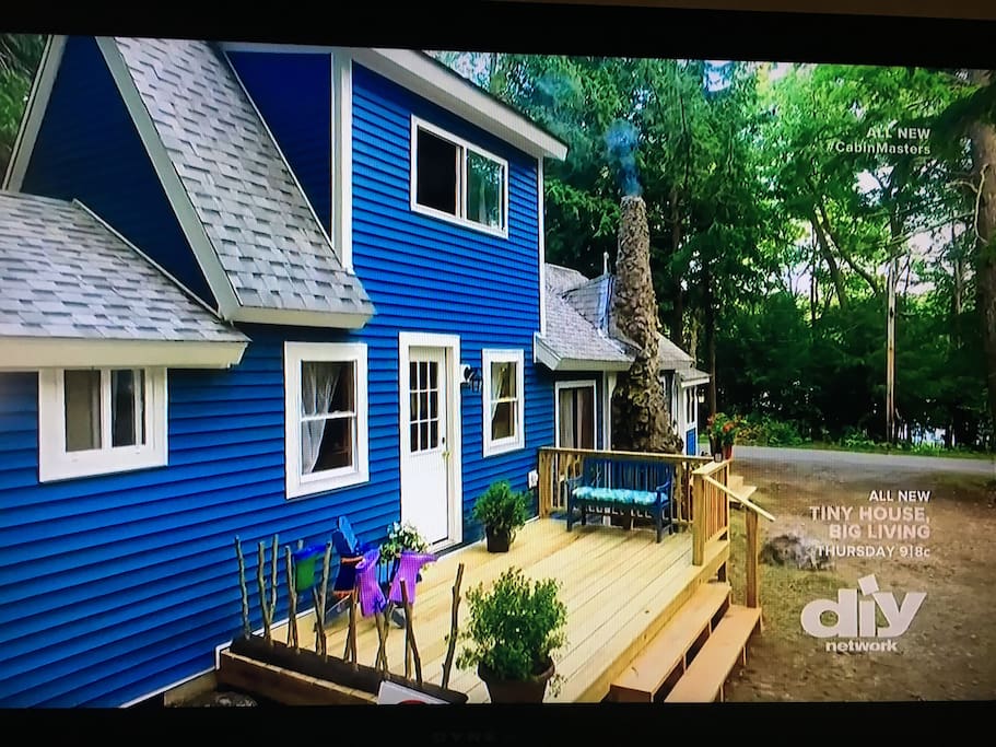 Deck view (two years ago) Yes, this camp was shown on Maine Cabin Masters, Season 1, episode 5