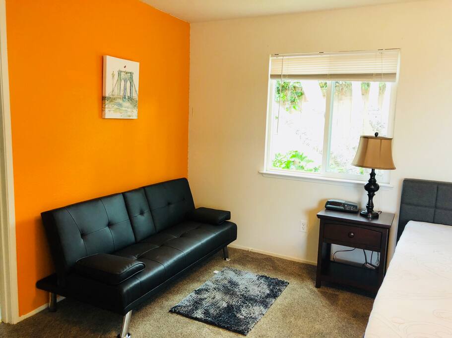 Sofa bed at the bedroom .
