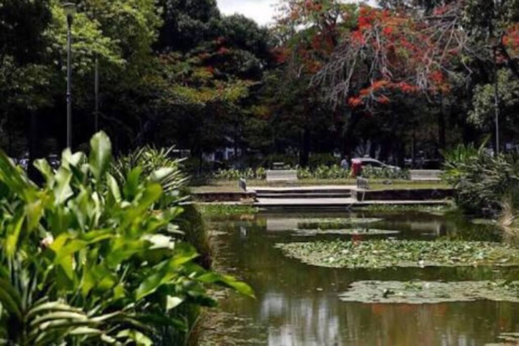 Praça de Casa Forte em frente ao prédio!