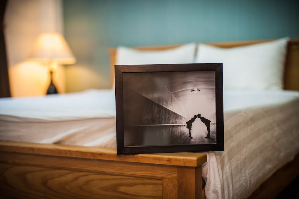 Our spacious, private queen sized bed.