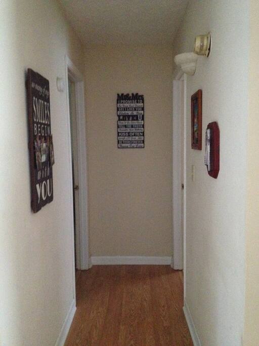 Guest room is to the left.