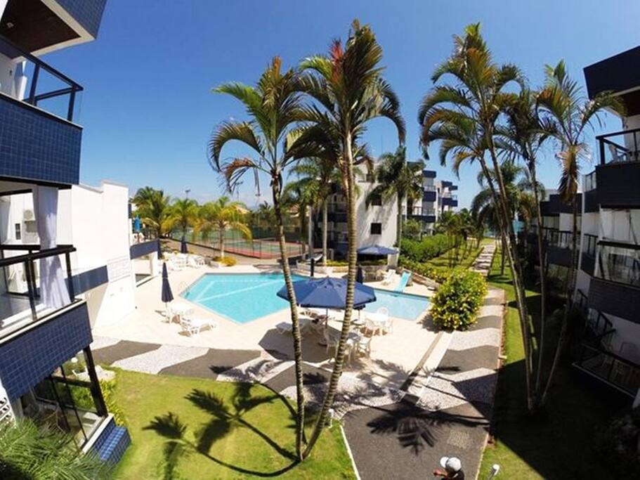 Vista aérea da piscina