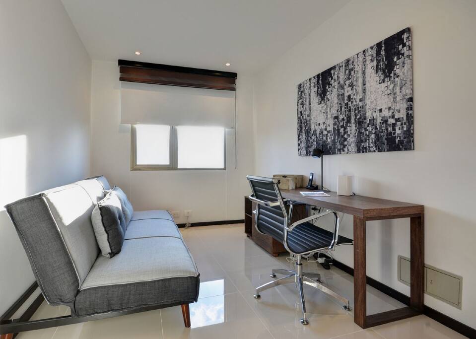 Den with very comfortable sleeper sofa