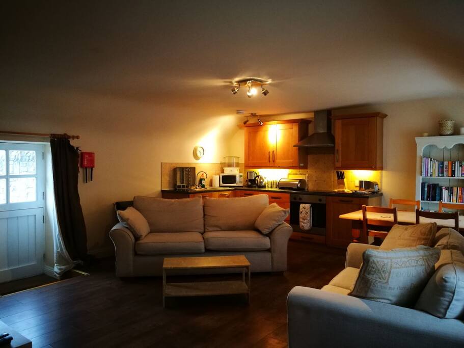 Open plan kitchen and lounge