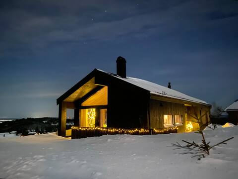 Architect-designed cabin at Mylla. Ski in/out. View