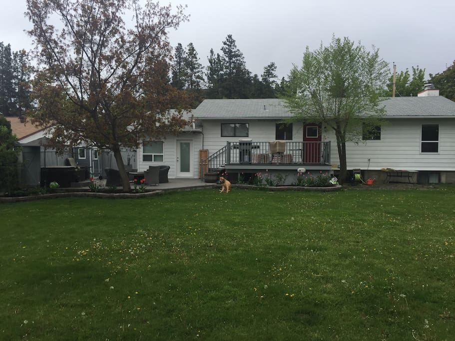 Your home away from home! Shared use of the yard, patio & deck, hot tub and BBQ are all included.