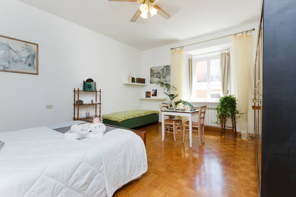 Big room for three people