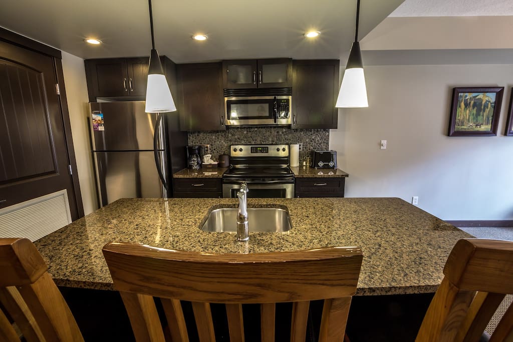 Huge island and high end stainless steel appliances