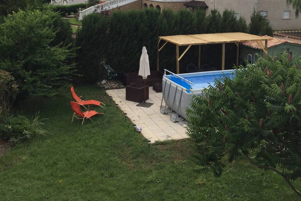 Le jardin avec la piscine de 6,50x3.30m
