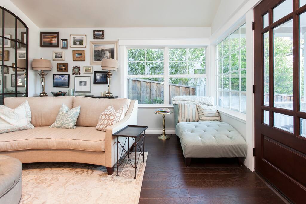 Chaise lounge & covered front porch