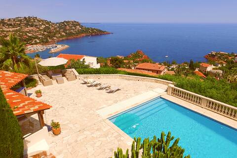 Heated pool Villa spectacular ocean view by Cannes
