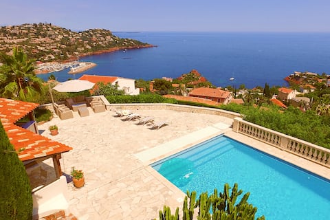 Heated pool Villa spectacular ocean view by Cannes