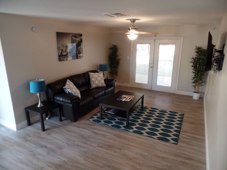 Living room with smart TV